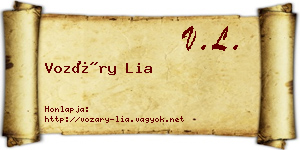 Vozáry Lia névjegykártya